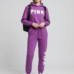 PINK Victoria's Secret Women's Purple Jogger Set